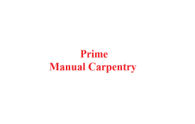 Prime Manual Carpentry